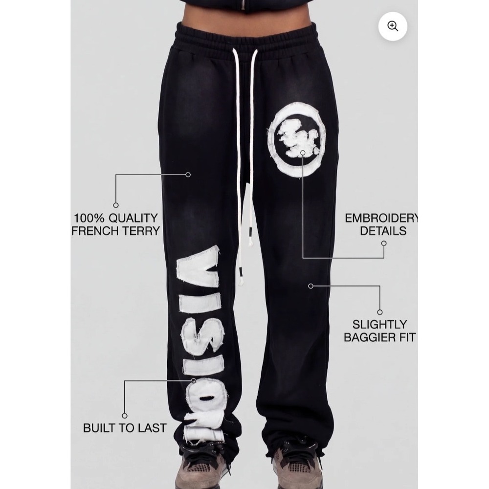 Visionz Sweats French Terry Joggers Black Size XS‎ New With Tags